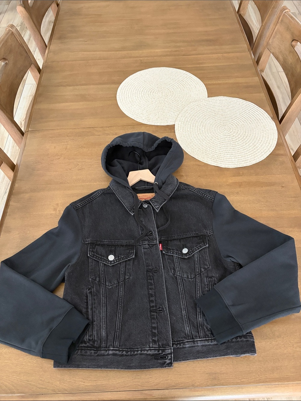Levi's Black Hooded Denim Jacket